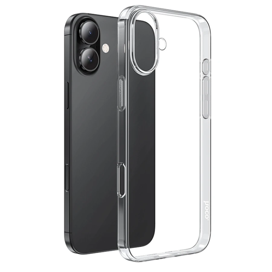 Чехол защитный силиконовый HOCO для iPhone 16 Прозрачный