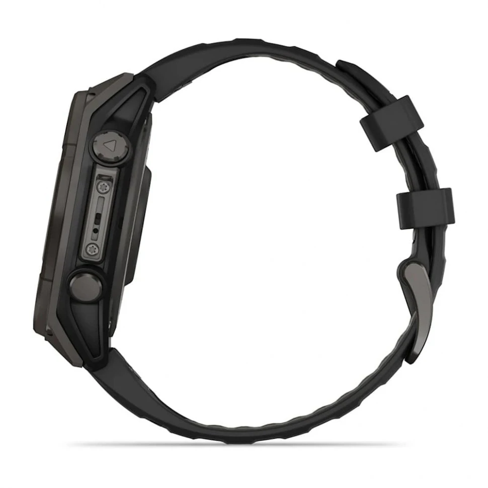 Умные часы Garmin Fenix 8 47mm SOLAR Sapphire Carbon Gray DLC Titanium with Black/Pebble Gray Silicone Band (010-02906-10)